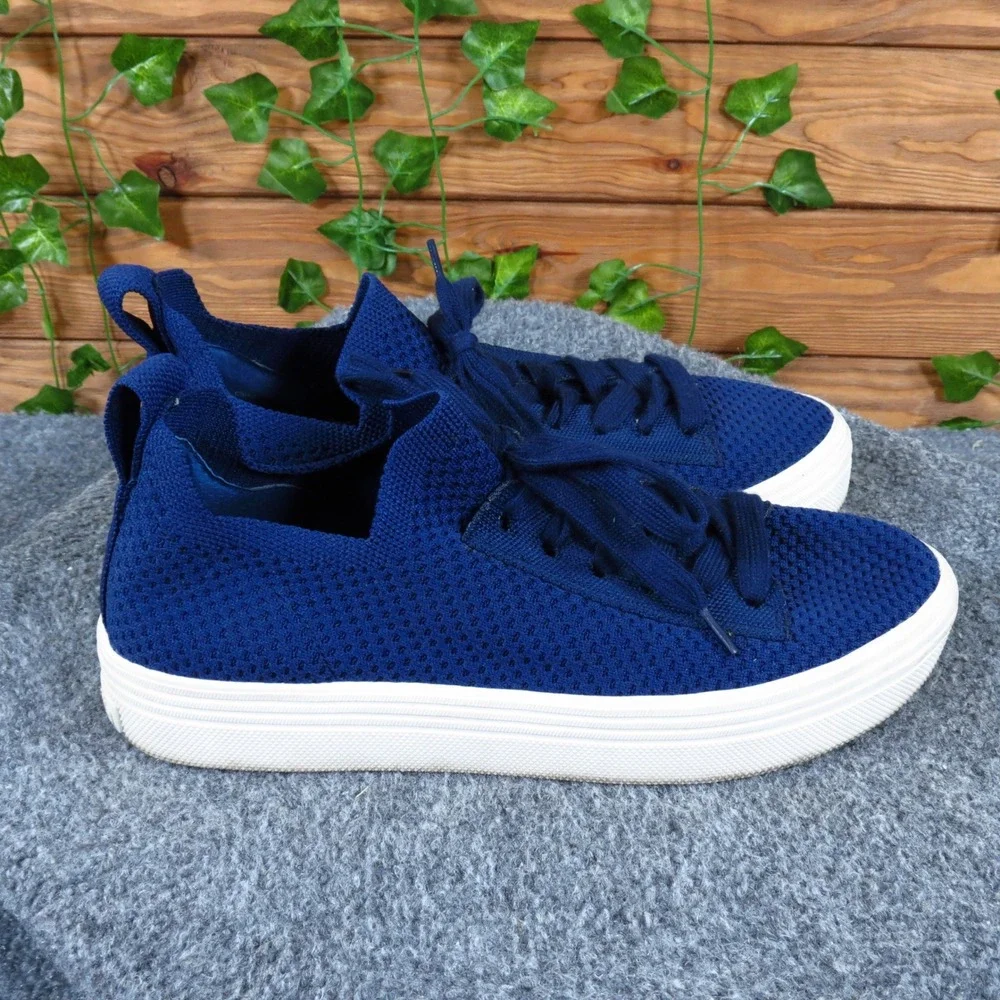 Dolce Vita Zina Women Fashion Sneaker Size 8.5 Athletic Walking Navy Blue Knit